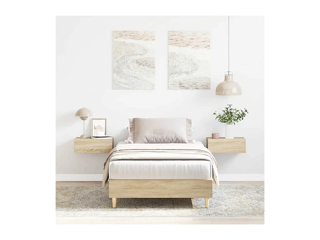 Bedframe zonder matras 90x200 cm spaanplaat sonoma eikenkleurig