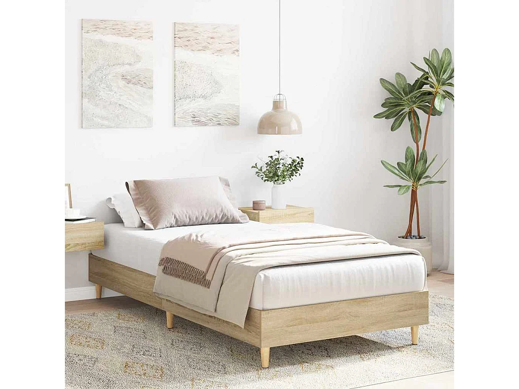 Bedframe zonder matras 90x200 cm spaanplaat sonoma eikenkleurig