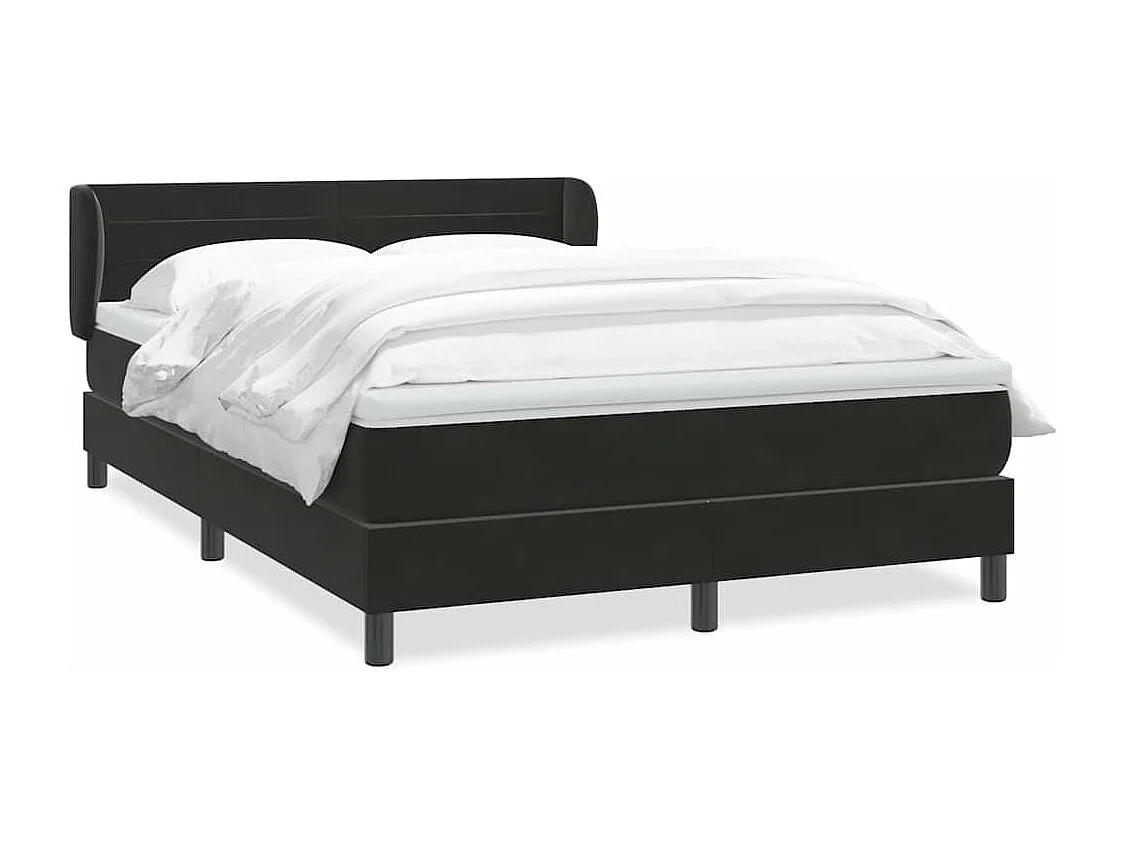 Cama com molas/colchão 160x220 cm veludo preto