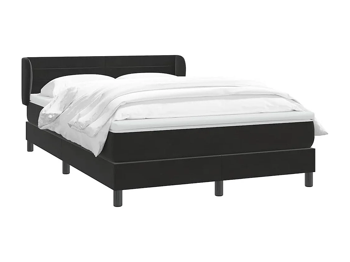 Cama com molas/colchão 160x220 cm veludo preto