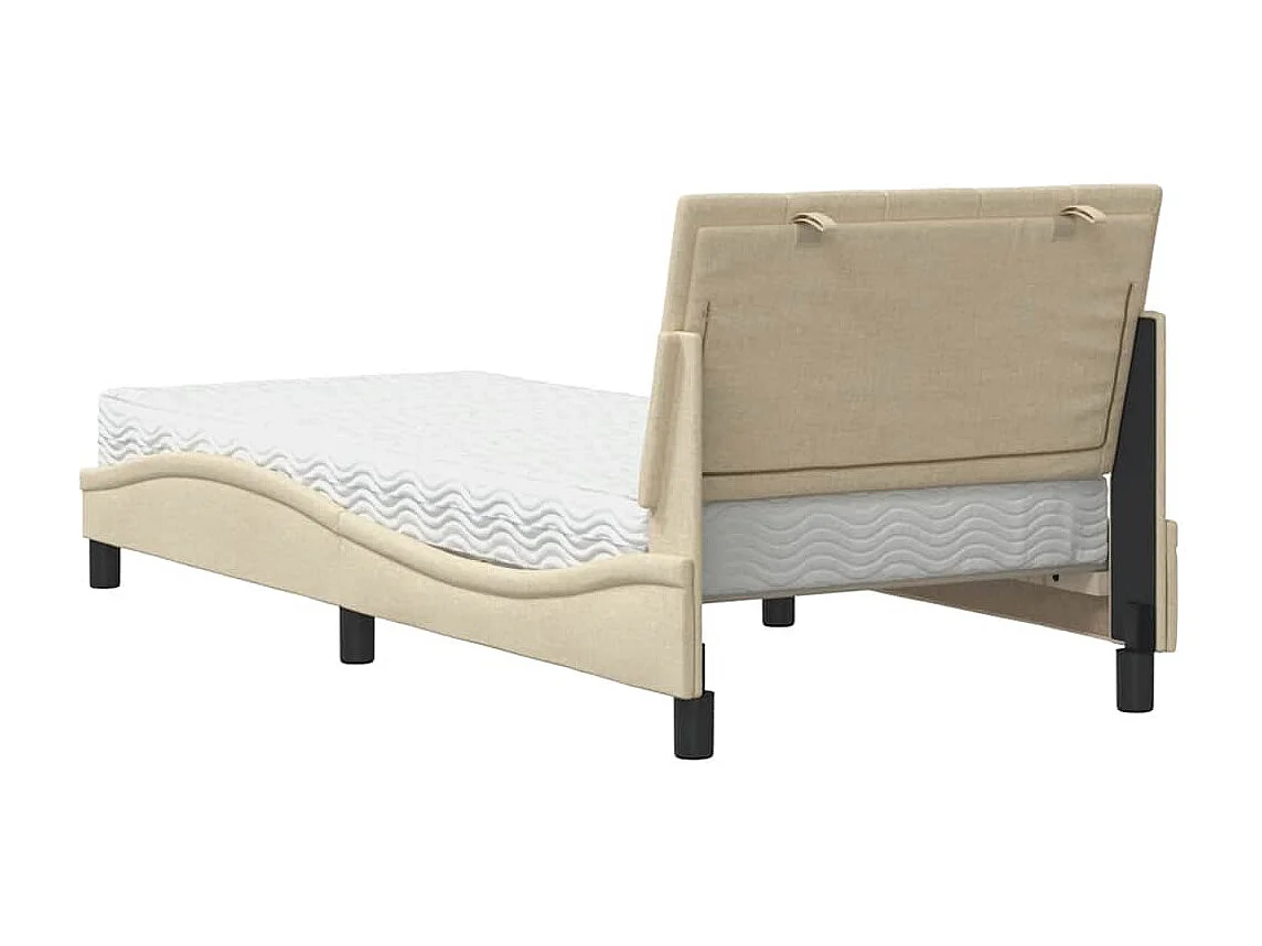 Lit avec matelas crème 80x200 cm tissu