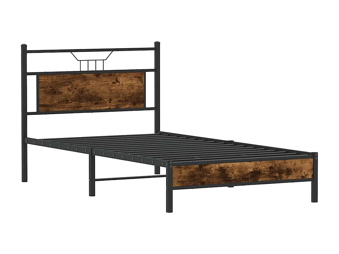Cadre de lit sans matelas chêne fumé 100x200 cm bois ingénierie