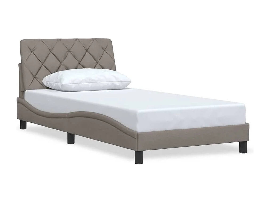 Estructura de cama sin colchón tela gris taupe 100x200 cm