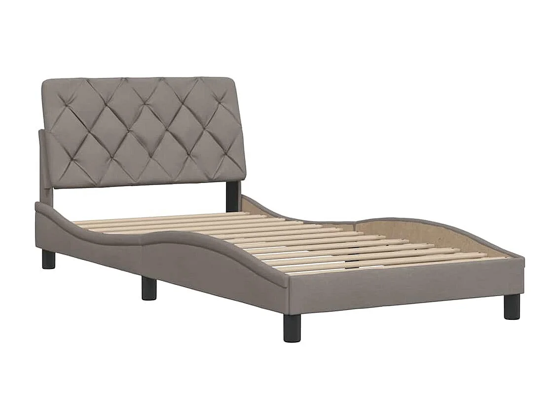 Estructura de cama sin colchón tela gris taupe 100x200 cm