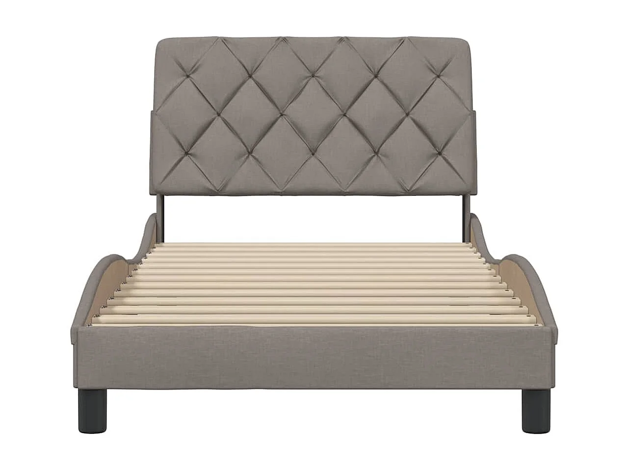 Estructura de cama sin colchón tela gris taupe 100x200 cm