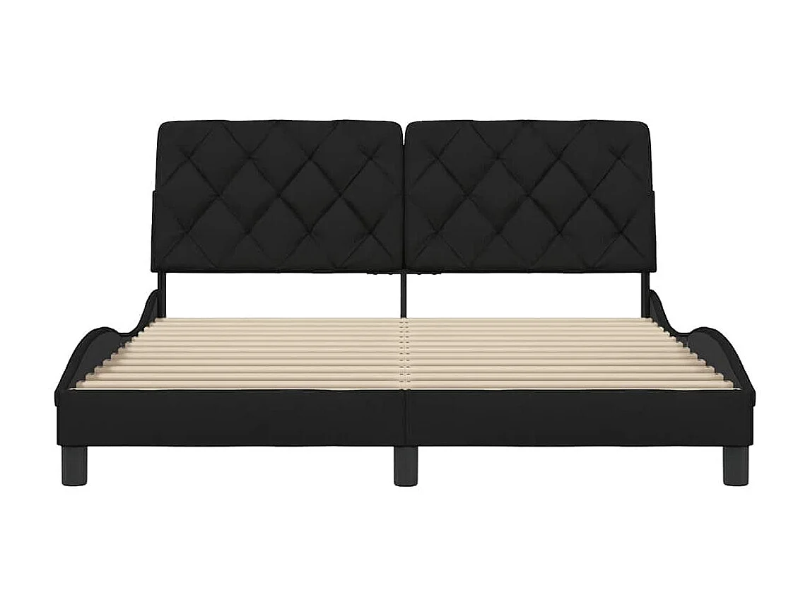 Cama sin colchón tela negro 160x200 cm