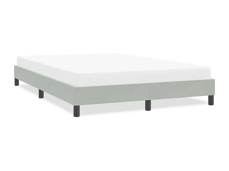 Estrutura de cama sem colchão 160x220 cm veludo cinzento-claro