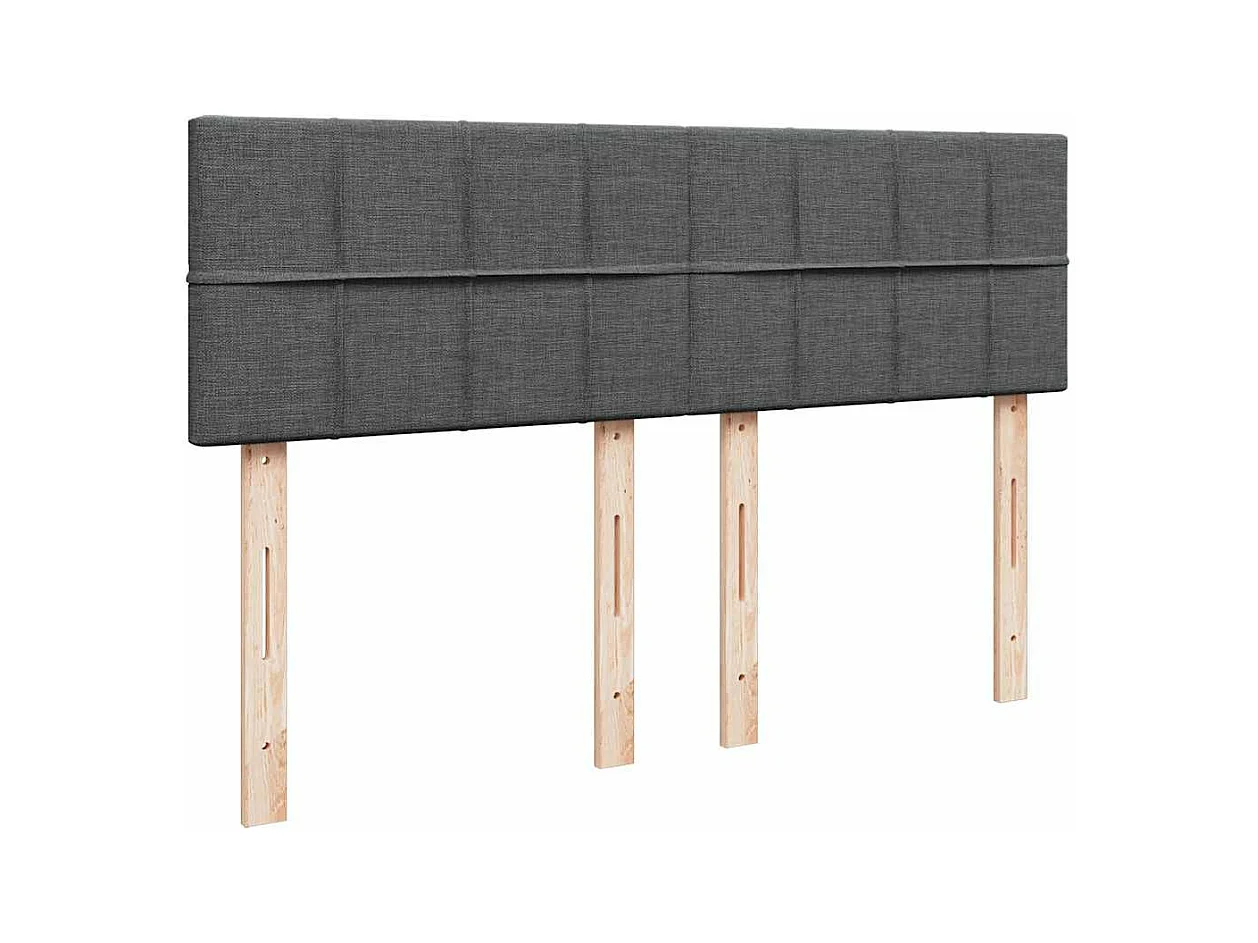 Estructura cama otomana colchón tela gris oscuro 140x190cm