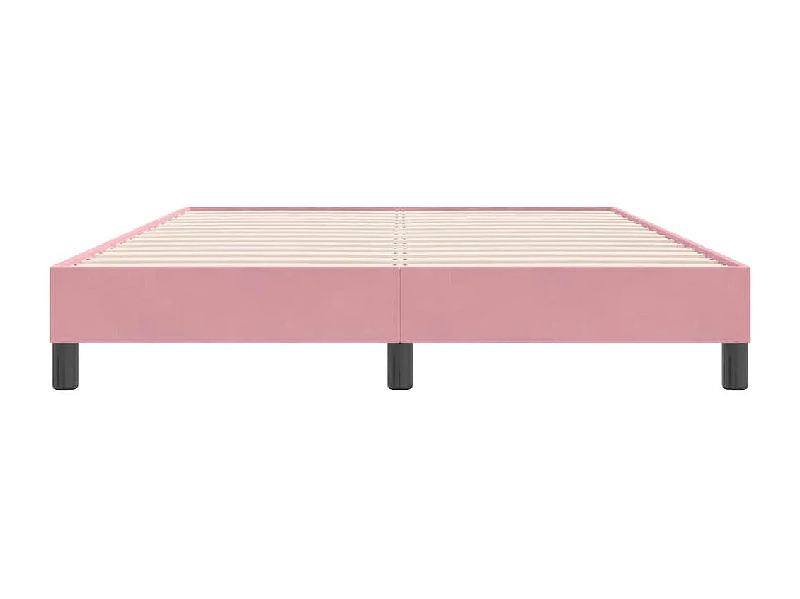 Cadre de lit sans matelas rose 140x220 cm velours