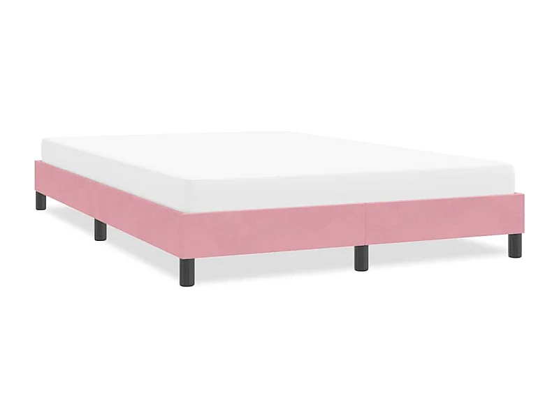 Cadre de lit sans matelas rose 140x220 cm velours