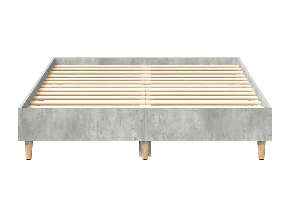 Cadre de lit sans matelas gris béton 135x190 cm bois ingénierie
