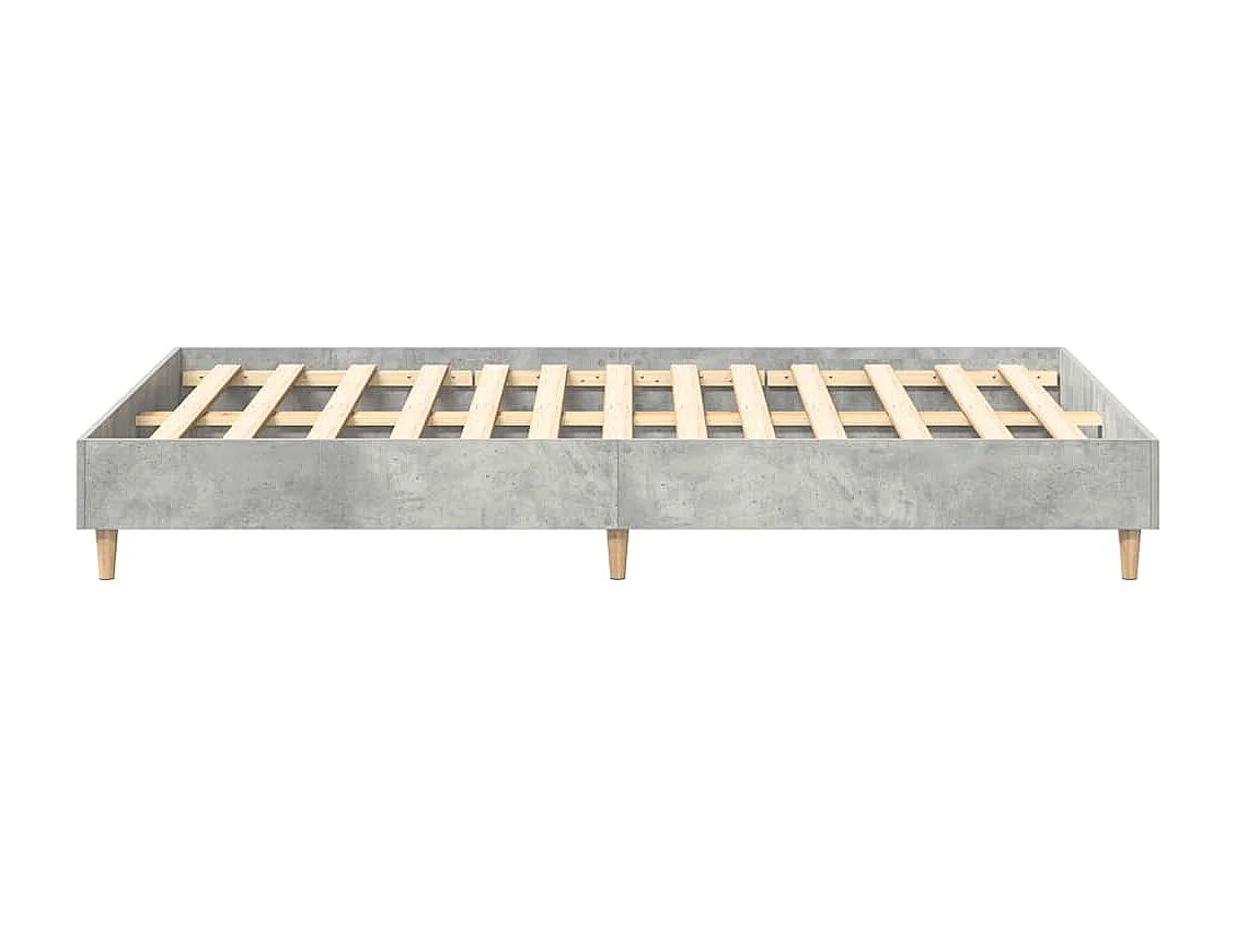 Cadre de lit sans matelas gris béton 135x190 cm bois ingénierie