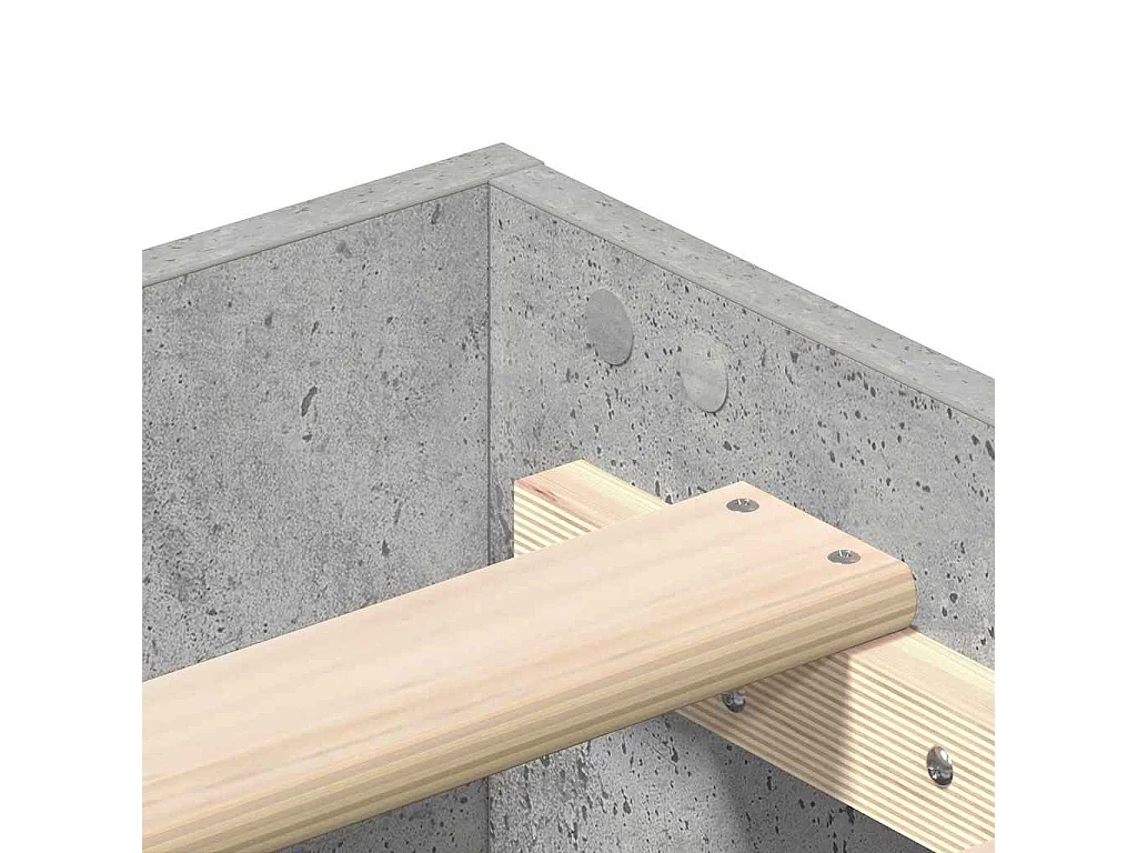 Cadre de lit sans matelas gris béton 135x190 cm bois ingénierie