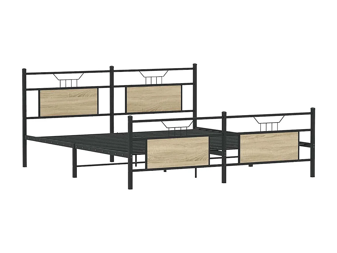 Bedframe zonder matras metaal sonoma eikenkleurig 180x200 cm
