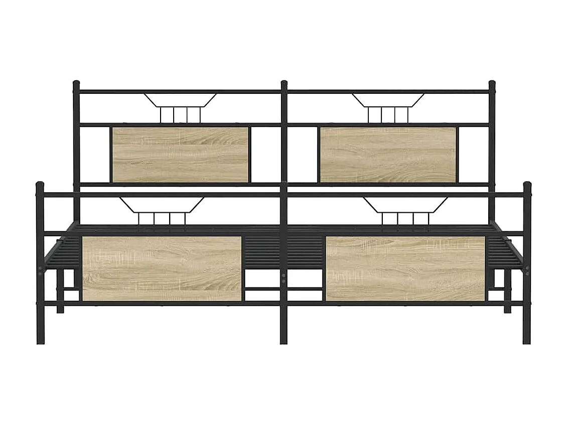 Bedframe zonder matras metaal sonoma eikenkleurig 180x200 cm