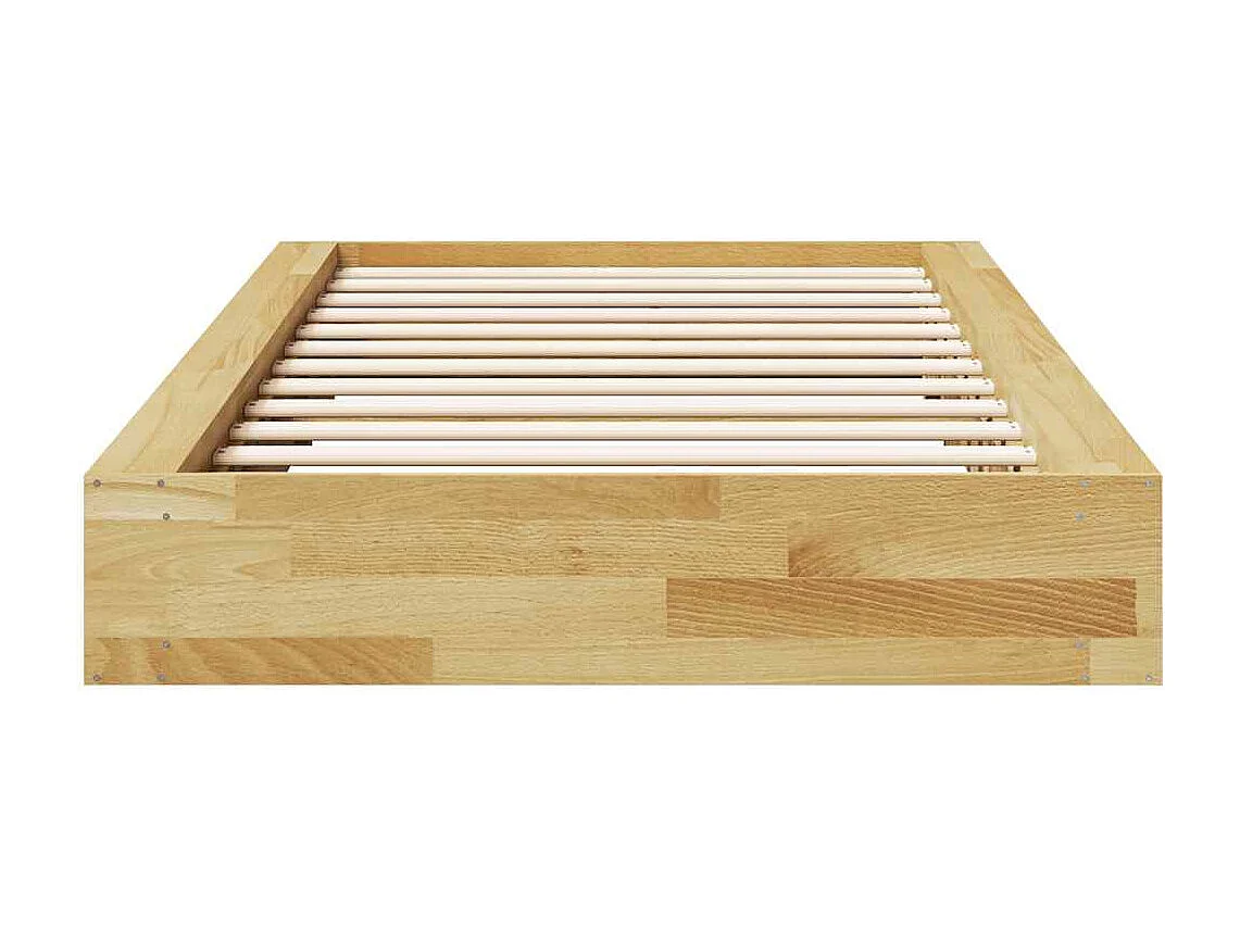 Estructura de cama sin colchón 75x190 cm madera maciza roble