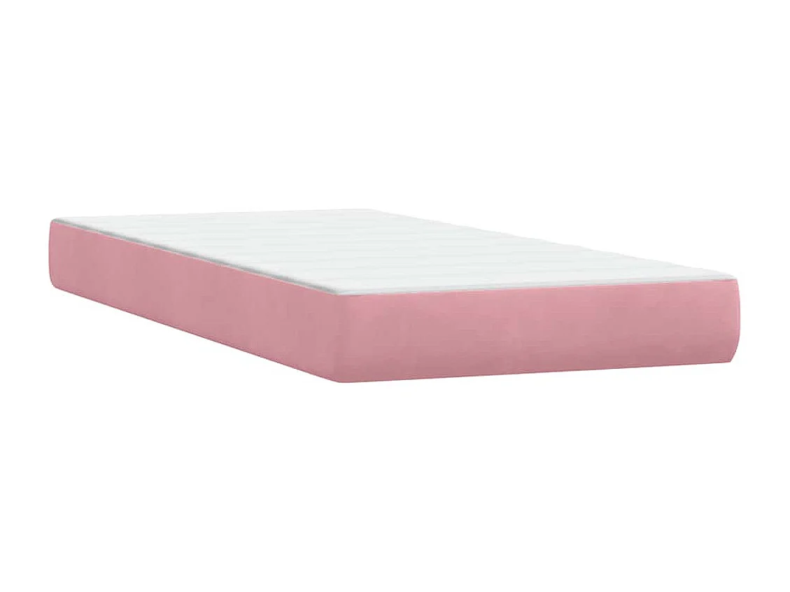 Sommier à lattes de lit avec matelas rose 180x210 cm velours