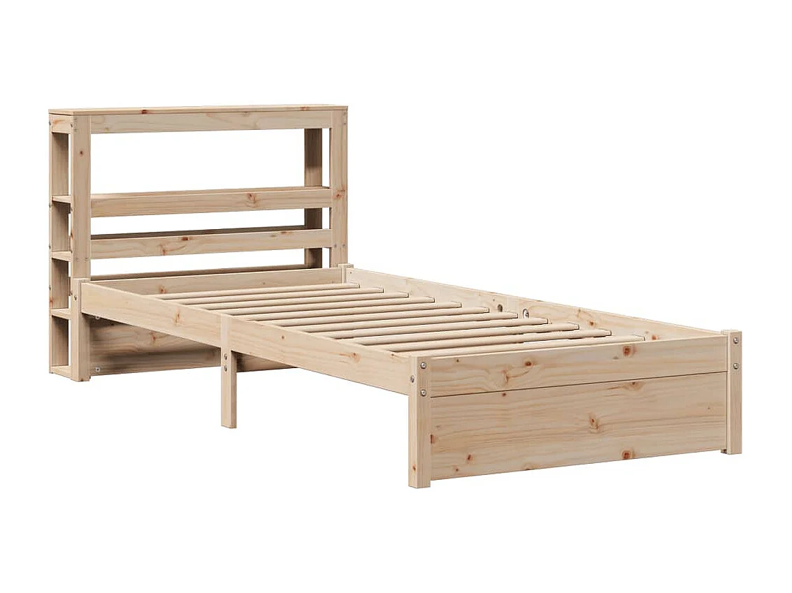 Estructura de cama con cabecero madera maciza pino 100x200 cm