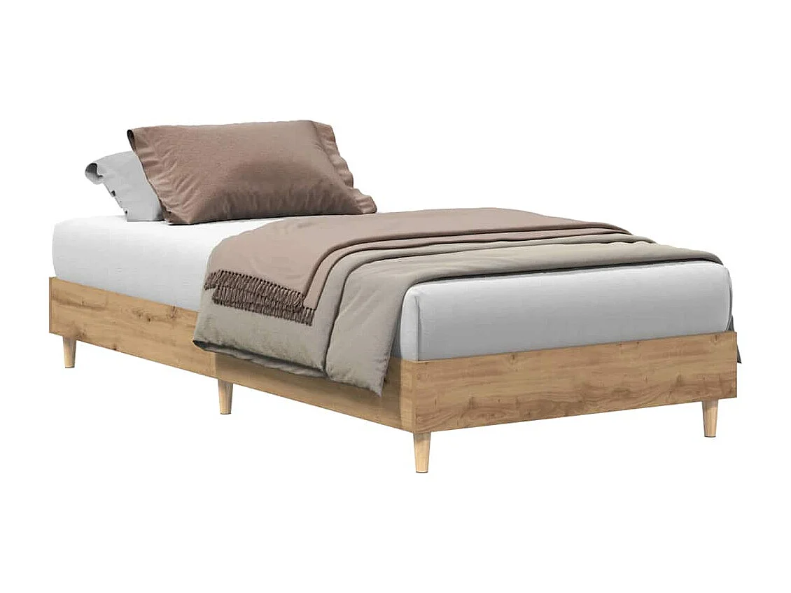 Cadre de lit sans matelas chêne artisanal 90x200 cm