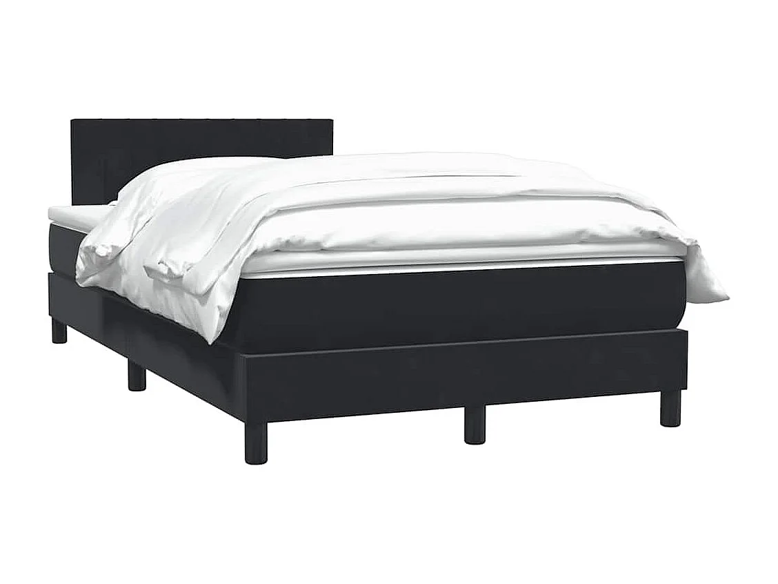 Boxspring met matras fluweel zwart 120x210 cm