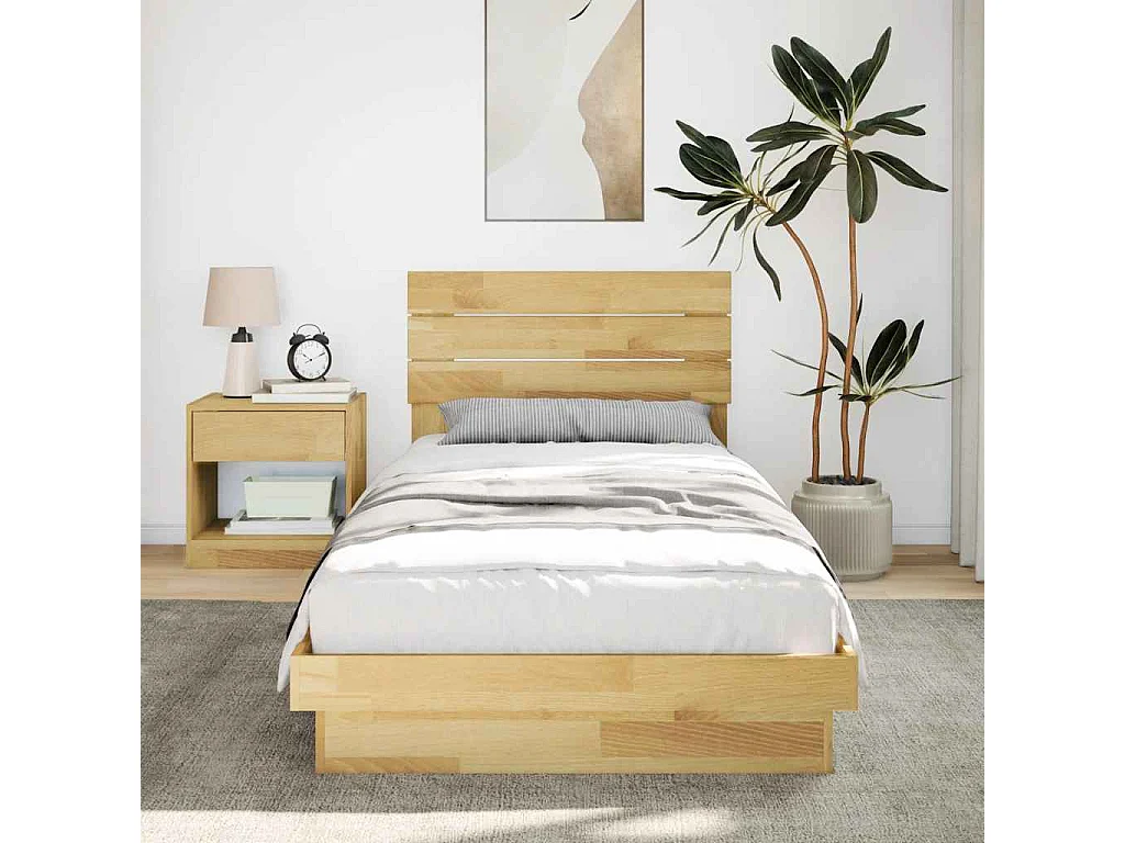 Estructura de cama con cabecero sin colchón 90x190 cm