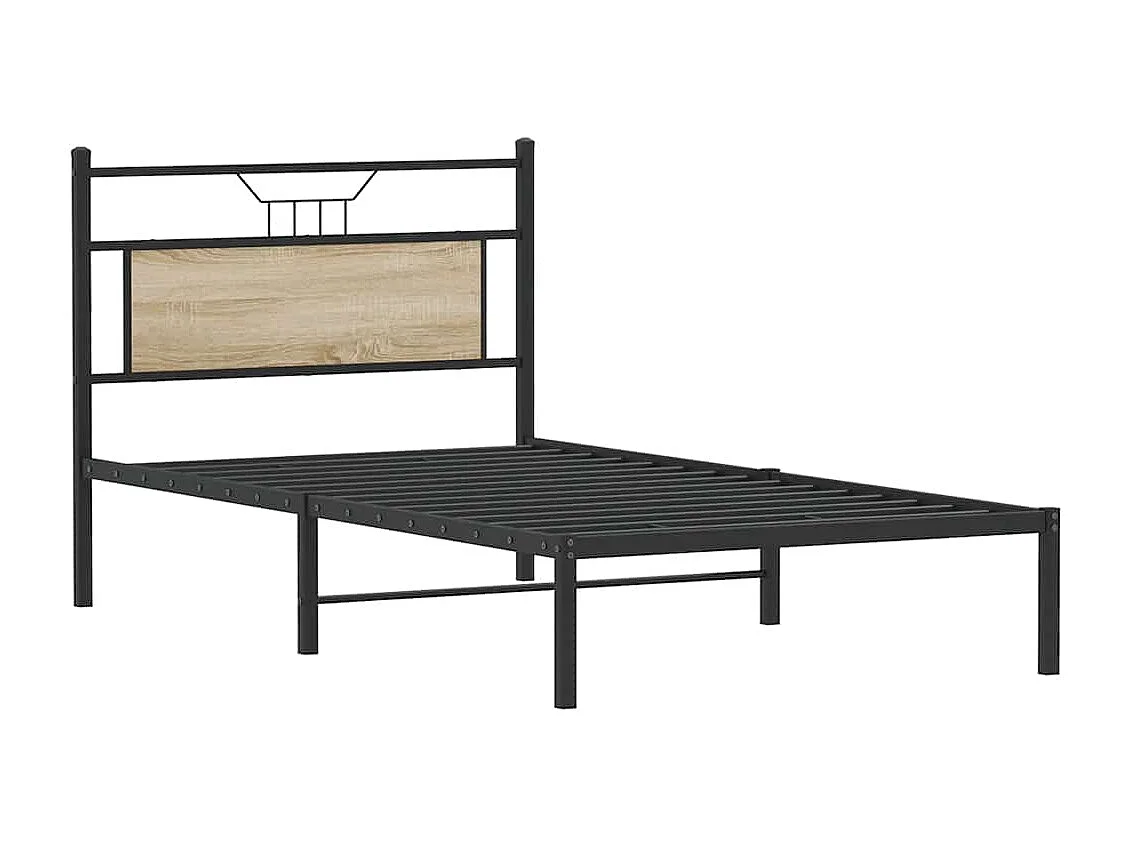 Cadre de lit sans matelas chêne sonoma 107x203 cm