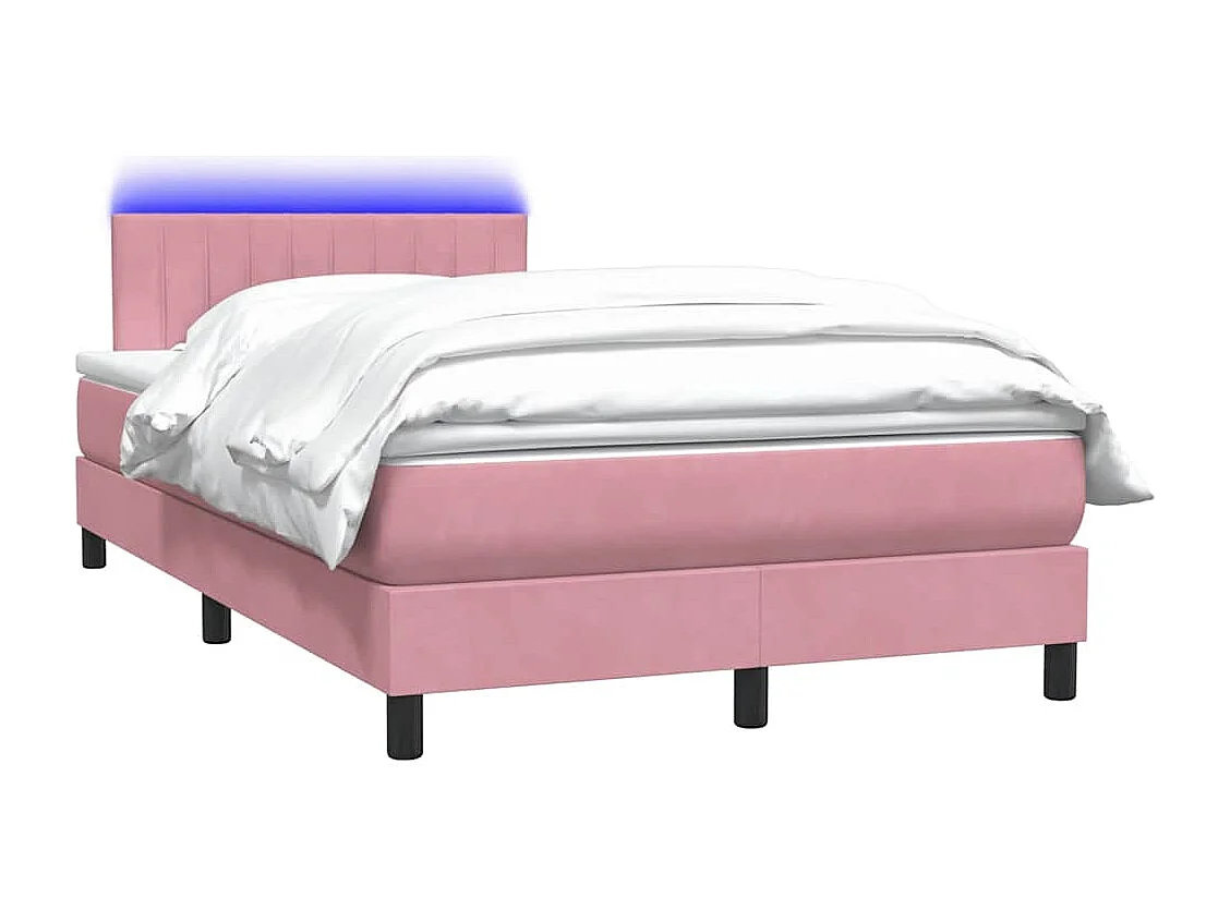 Boxspring met matras fluweel roze 120x220 cm