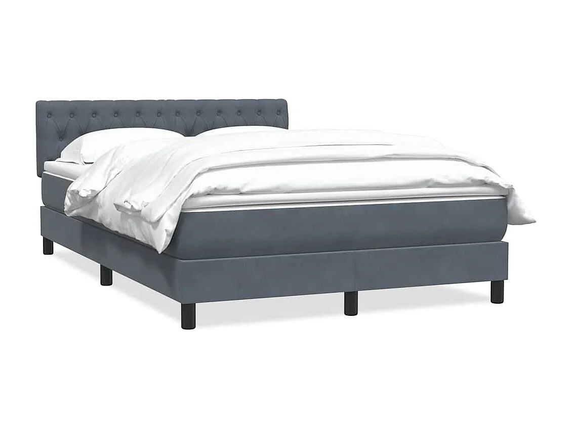 Boxspring met matras fluweel donkergrijs 140x210 cm
