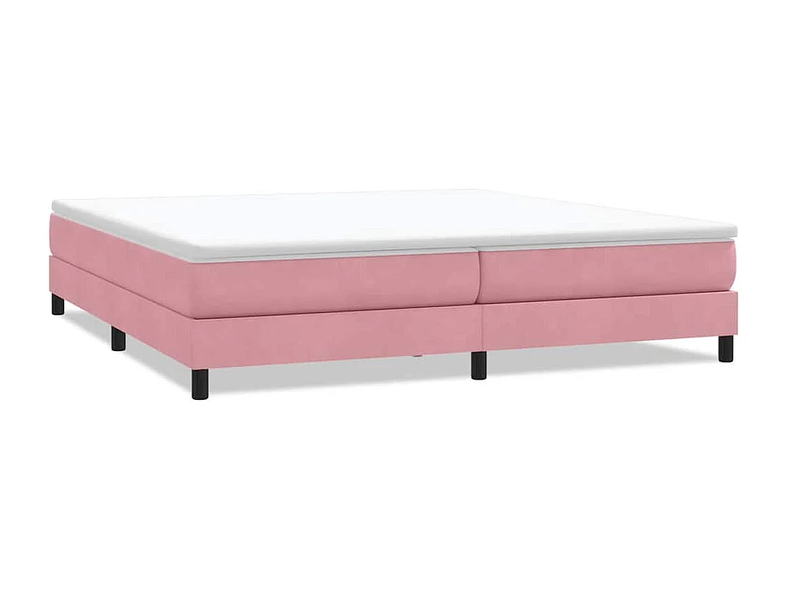 Cama com molas sem colchão 200x210 cm veludo rosa