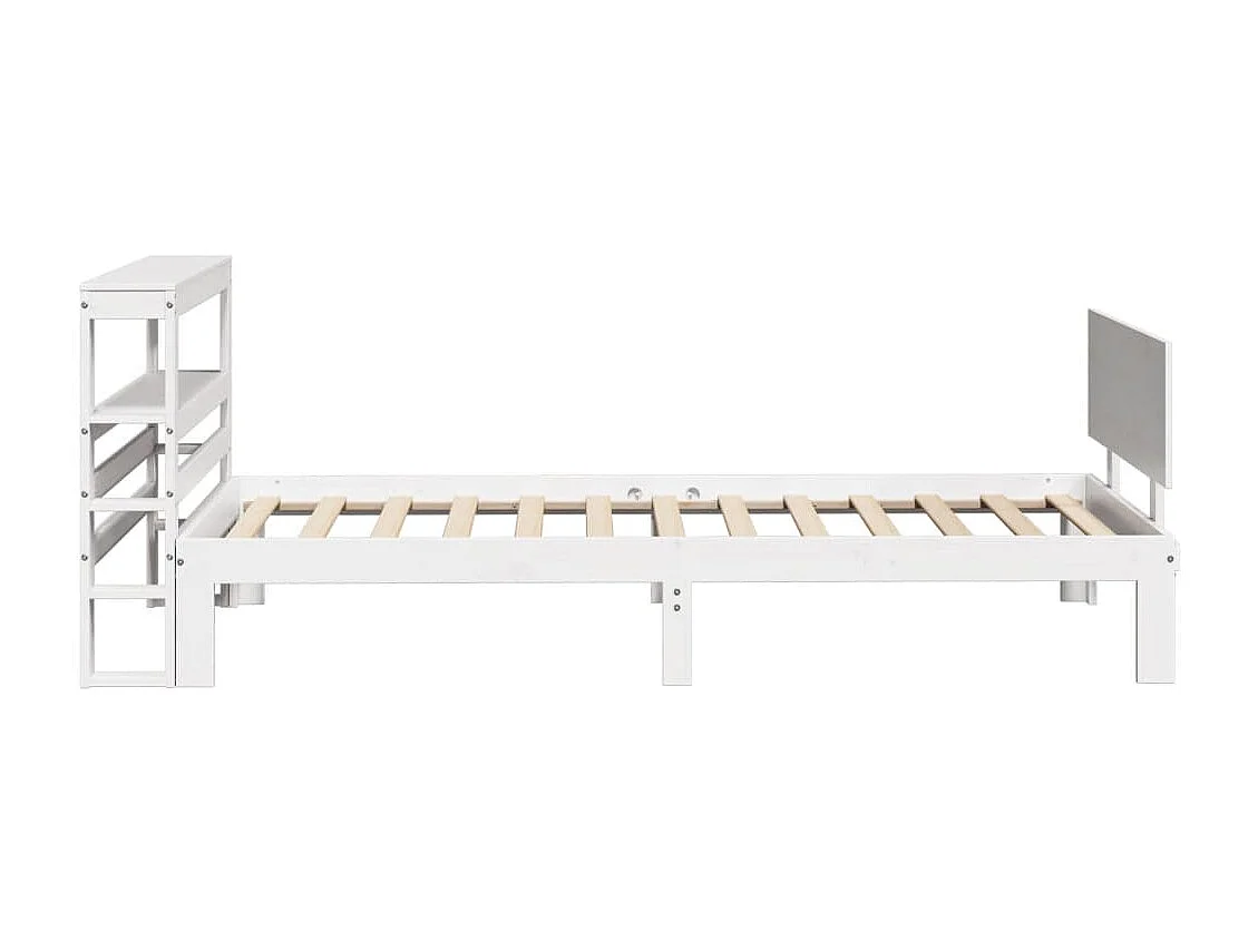 Cadre de lit avec tête de lit sans matelas blanc 75x190 cm
