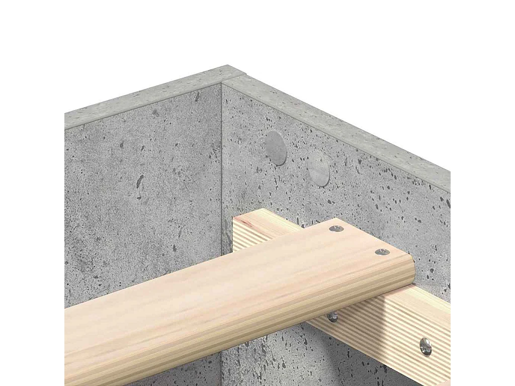 Cadre de lit sans matelas gris béton 140x200 cm bois ingénierie