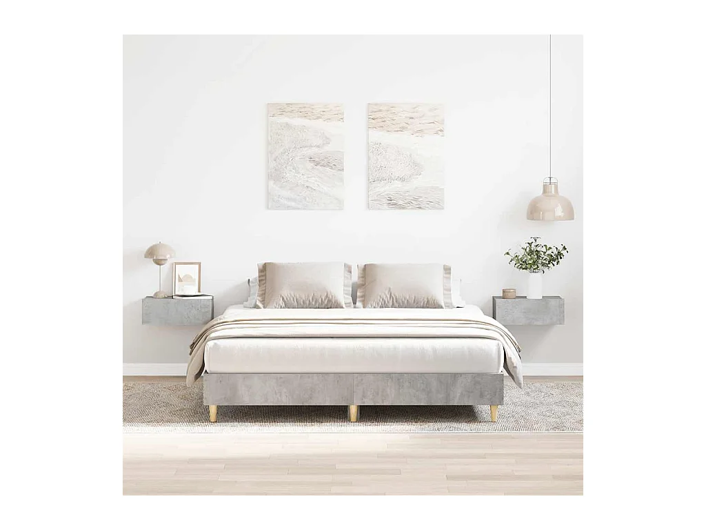 Bedframe zonder matras 140x200 cm spaanplaat betongrijs