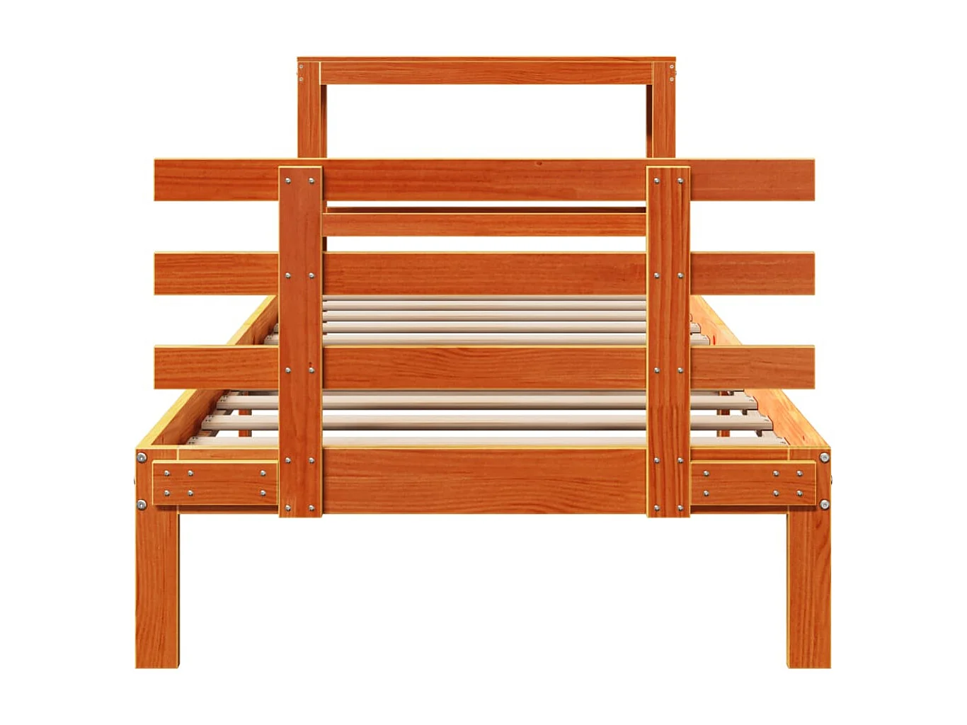 Cadre de lit avec tête de lit sans matelas cire marron 75x190cm