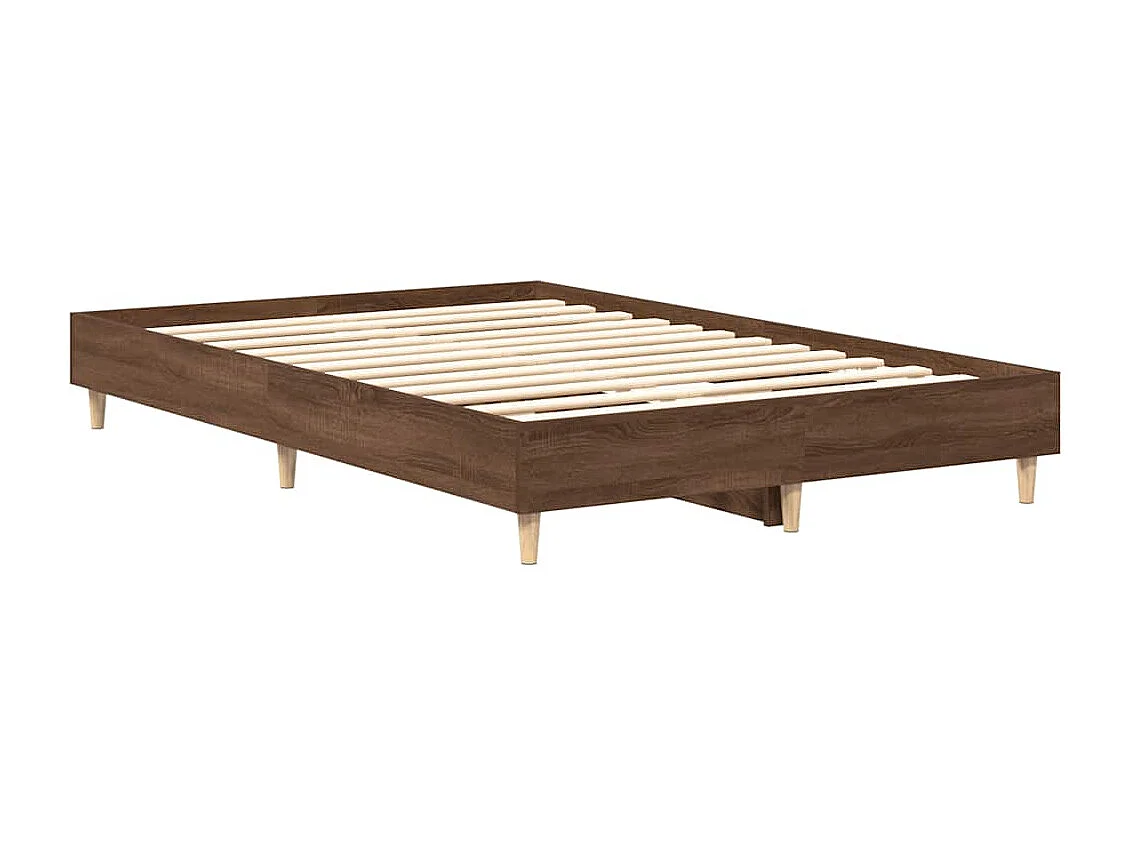 Bedframe zonder matras 135x190 cm spaanplaat bruin eiken