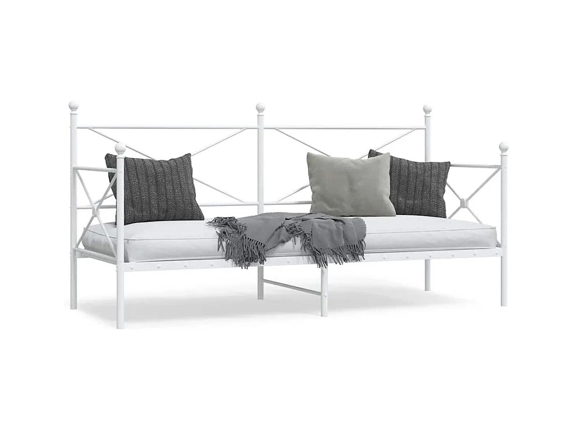 Lit de repos sans matelas blanc 80x200 cm acier