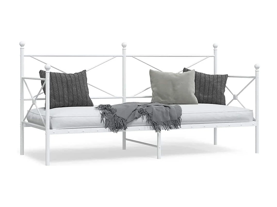 Lit de repos sans matelas blanc 80x200 cm acier