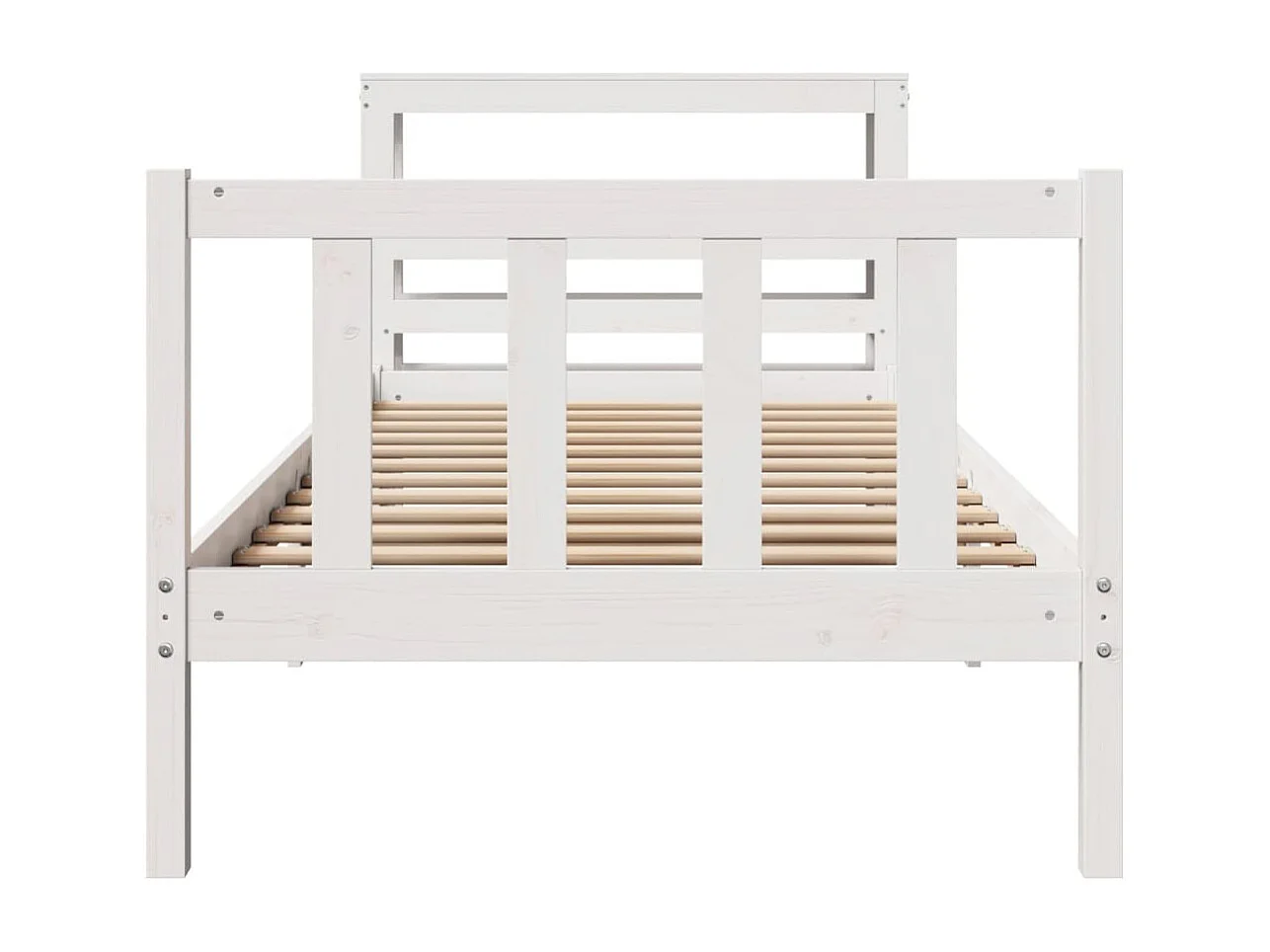 Cadre de lit sans matelas blanc 75x190 cm bois de pin massif