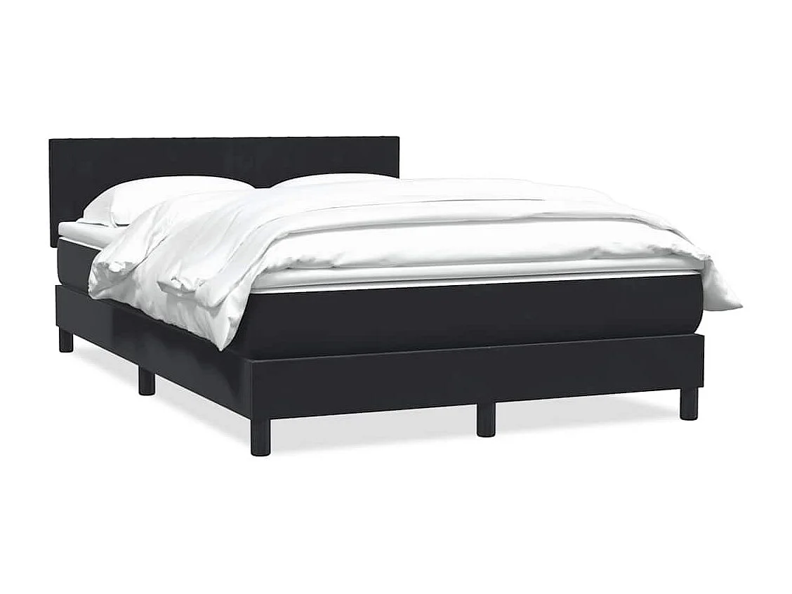 Cama box spring con colchón terciopelo negro 140x210 cm