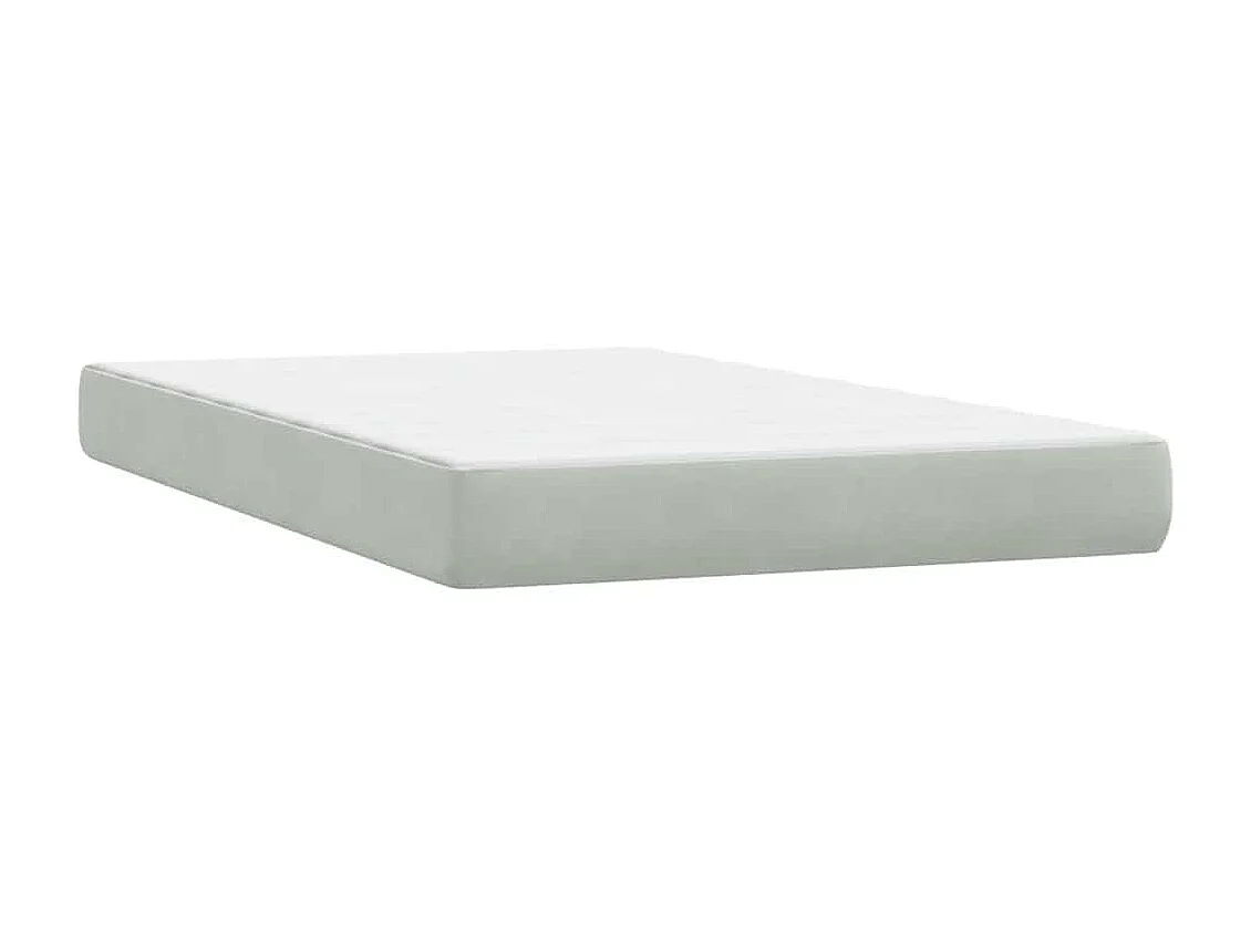 Cama boxspring com colchão 120x210 cm veludo cinzento-claro
