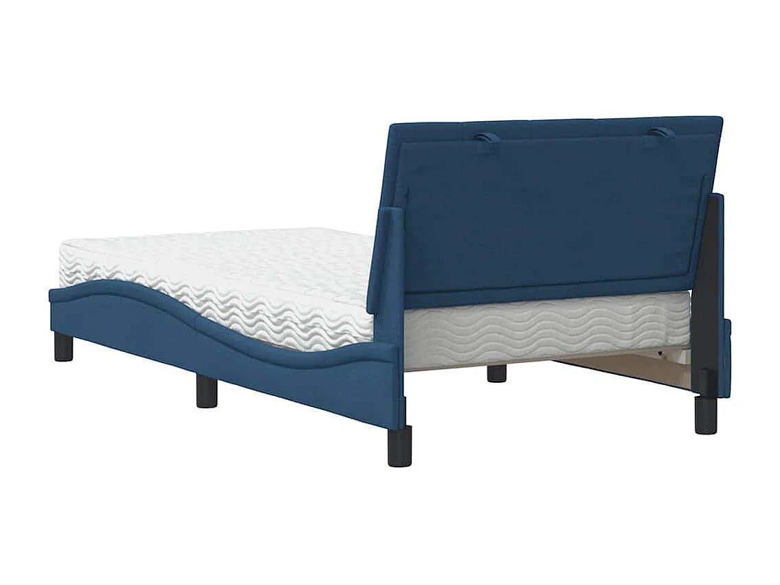 Lit avec matelas bleu 100x200 cm tissu