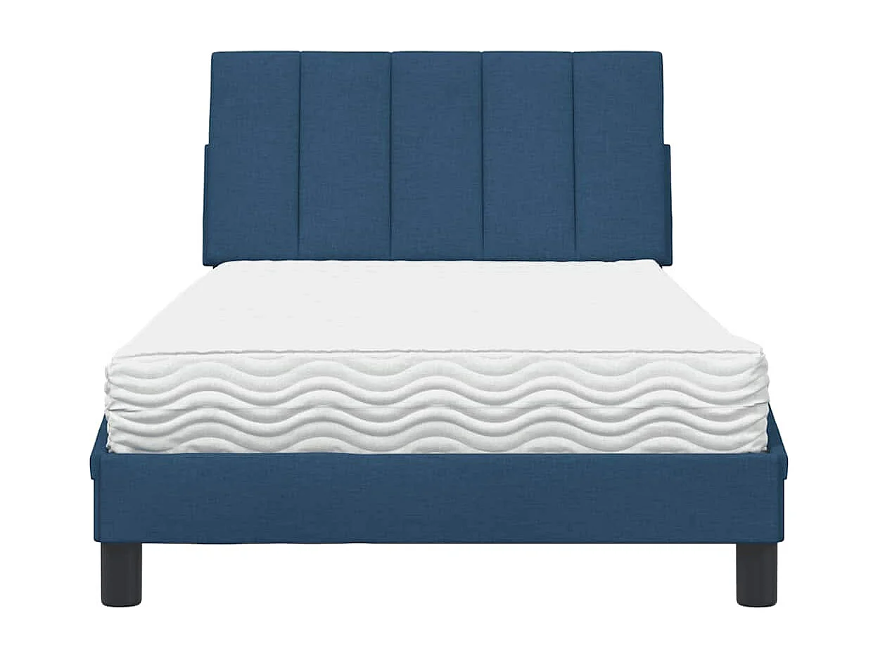 Cama con colchón tela azul 100x200 cm