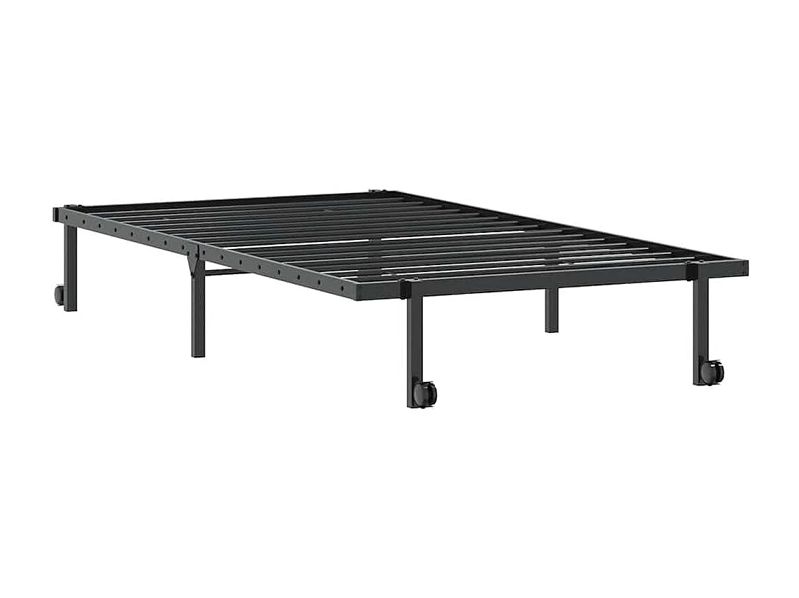 Cadre de lit sans matelas pliable noir 107x203 cm acier