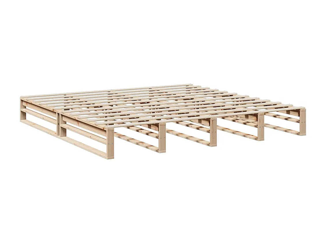 Lit bibliothèque sans matelas 180x200 cm bois massif de pin