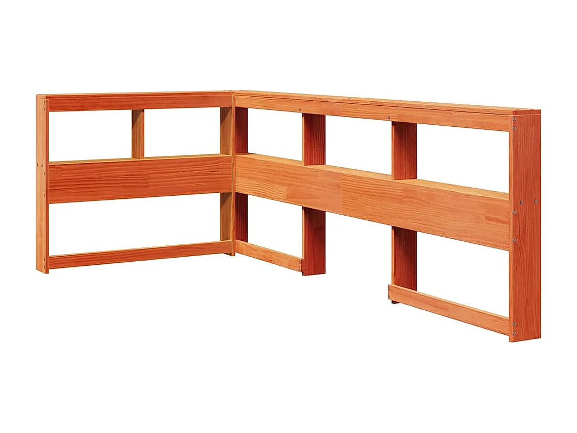 Bed met boekenkast zonder matras grenenhout wasbruin 100x200 cm