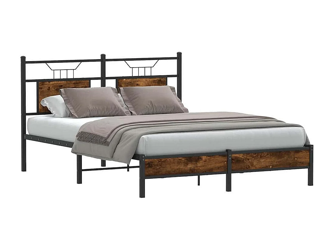 Bedframe zonder matras hout gerookt eikenkleurig 140x200 cm