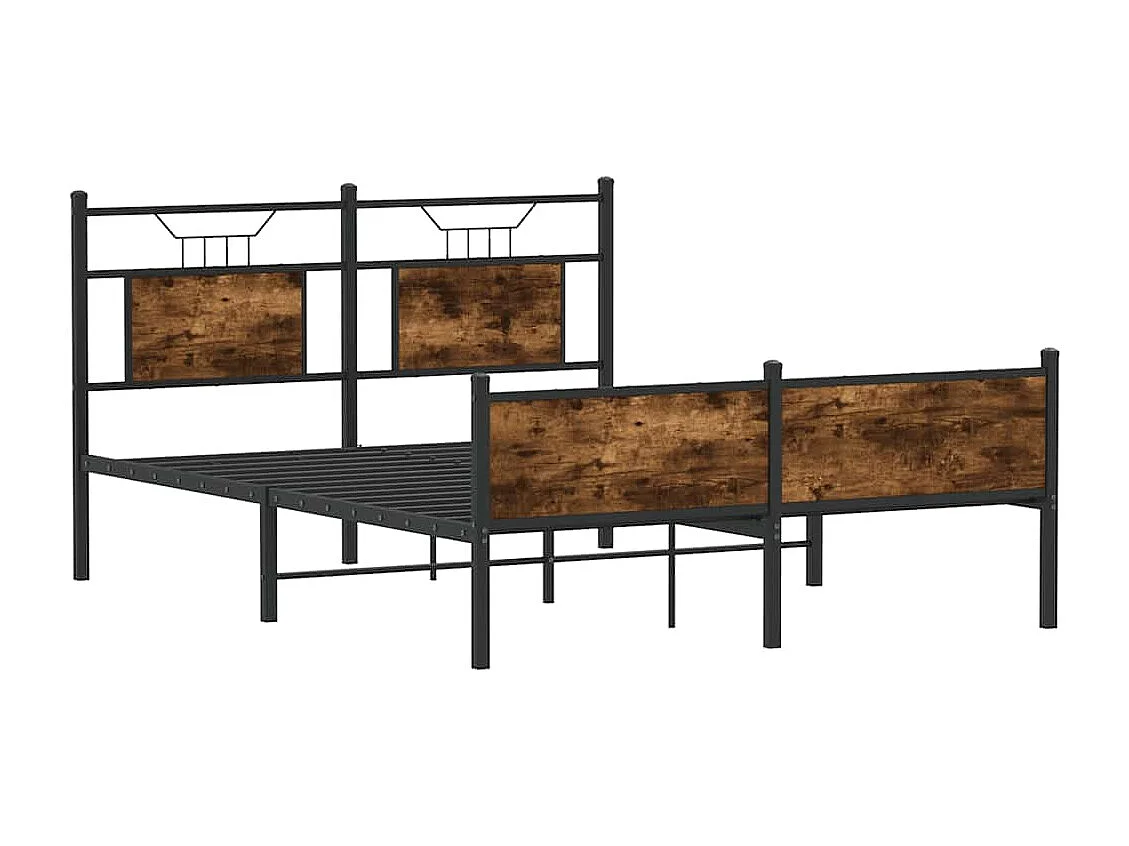 Cadre de lit sans matelas chêne fumé 150x200 cm bois ingénierie