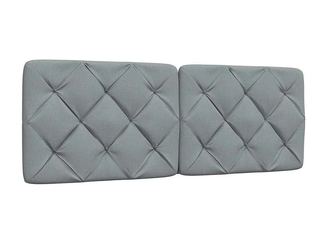 Lit avec matelas gris clair 140x190 cm tissu