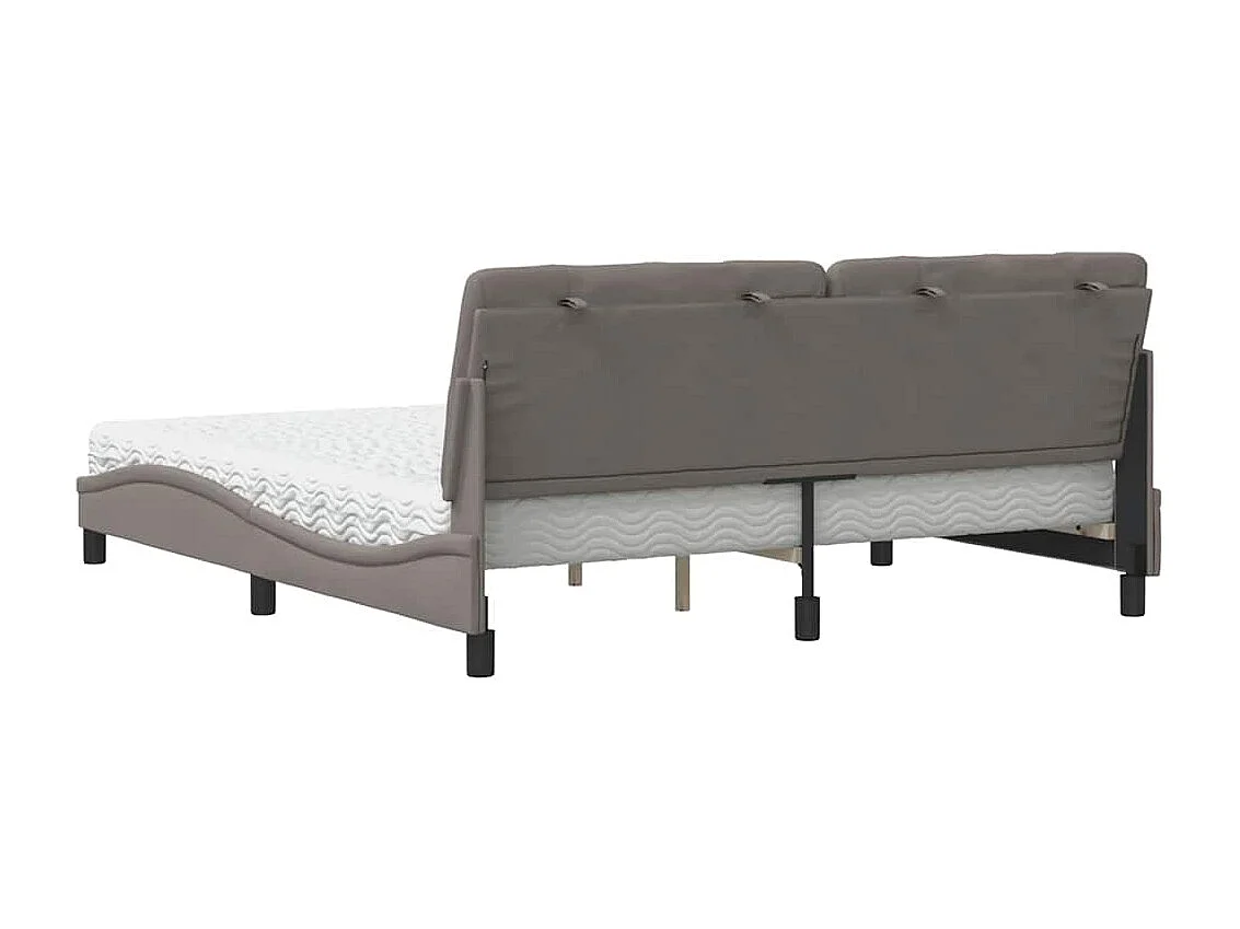 Bed met matras stof taupe 180x200 cm