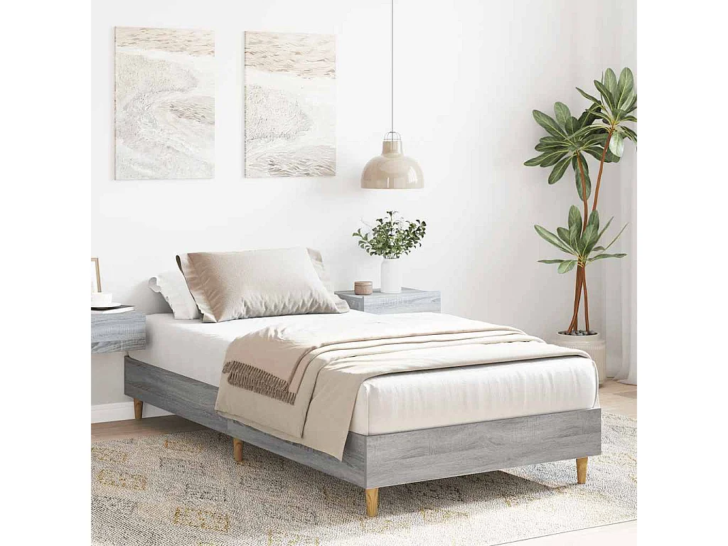 Cadre de lit sans matelas sonoma gris 90x190 cm