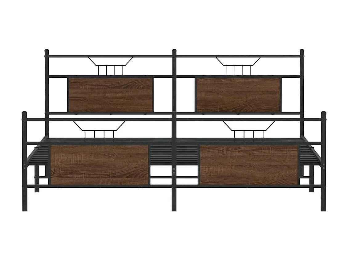 Bedframe zonder matras metaal bruin eikenkleur 180x200 cm